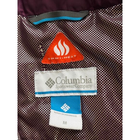 Columbia Omni Heat Light Vest YOUTH Size M Purple plum Full Zip Pockets - Picture 3 of 13
